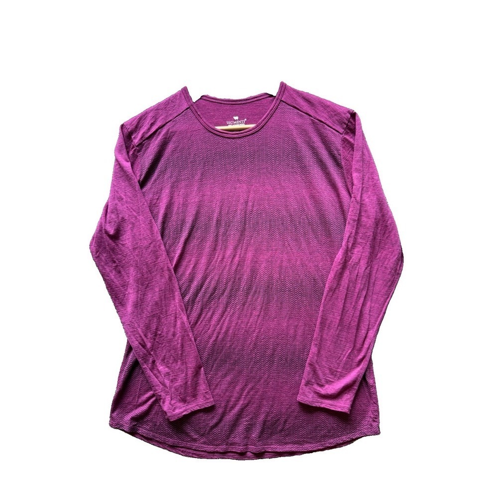 Segments Womens Size XL 100% Merino Wool Long Sleeve Top Base Layer Shirt Fushia